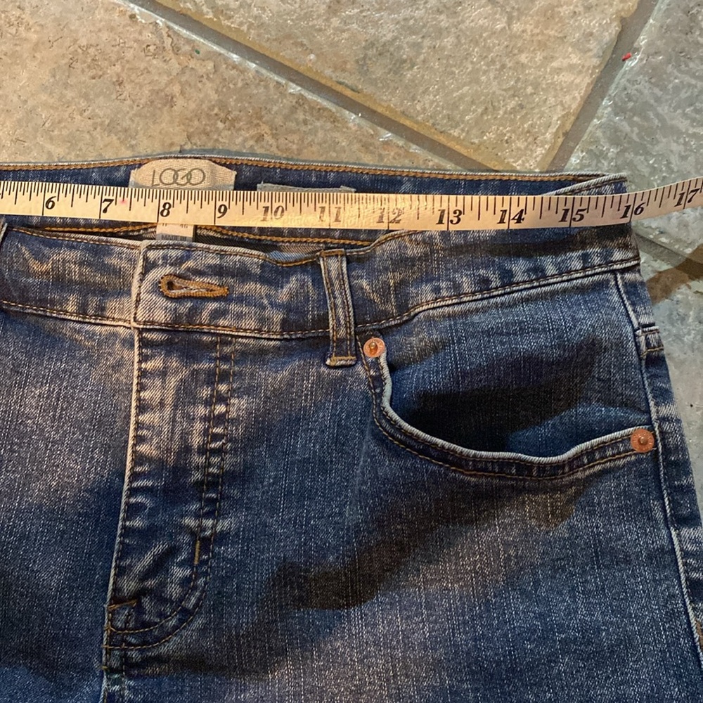 Logo By Lori Goldstein Shadow Patch Cuff Jeans Nw… - image 4